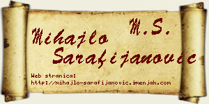 Mihajlo Sarafijanović vizit kartica